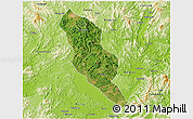 Satellite 3D Map of Xingning, physical outside