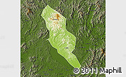 Physical Map of Xingning, darken