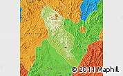 Physical Map of Xingning, political outside