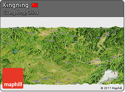 Satellite Panoramic Map of Xingning