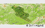 Satellite Panoramic Map of Xingning, physical outside