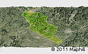 Satellite Panoramic Map of Xingning, semi-desaturated