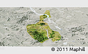 Satellite Panoramic Map of Xinhui, lighten, semi-desaturated