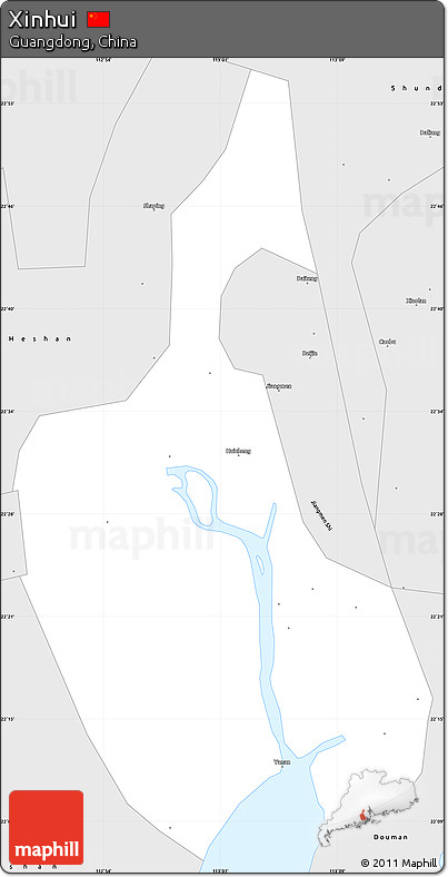 Silver Style Simple Map of Xinhui