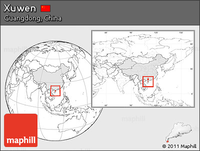 Blank Location Map of Xuwen, highlighted country, within the entire country