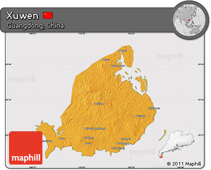 Political Map of Xuwen, cropped outside