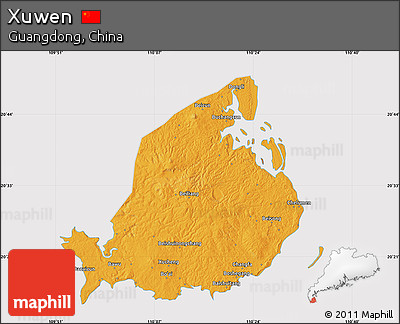 Political Map of Xuwen, cropped outside