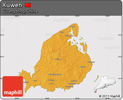 Political Map of Xuwen, cropped outside