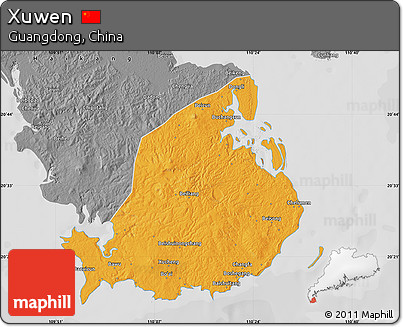 Political Map of Xuwen, desaturated