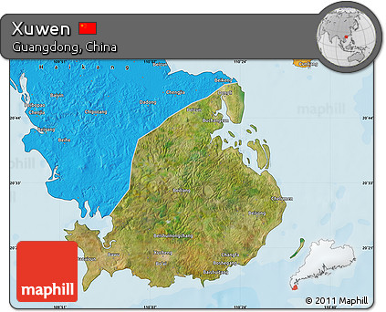 Satellite Map of Xuwen, political outside