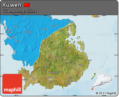 Satellite Map of Xuwen, political outside