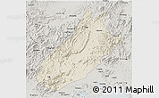 Shaded Relief 3D Map of Yangchun, semi-desaturated