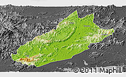Physical Panoramic Map of Yangchun, darken, desaturated