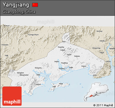 Classic Style 3D Map of Yangjiang