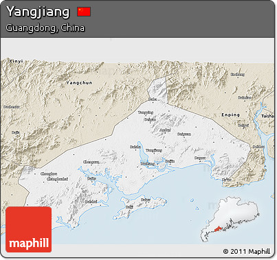 Classic Style 3D Map of Yangjiang