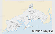 Classic Style 3D Map of Yangjiang, single color outside