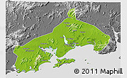 Physical 3D Map of Yangjiang, desaturated