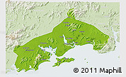 Physical 3D Map of Yangjiang, lighten