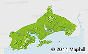 Physical 3D Map of Yangjiang, single color outside