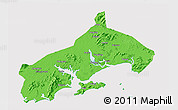 Political 3D Map of Yangjiang, cropped outside