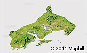 Satellite 3D Map of Yangjiang, cropped outside