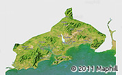 Satellite 3D Map of Yangjiang, single color outside