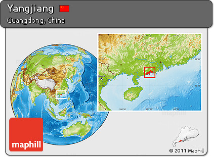Physical Location Map of Yangjiang