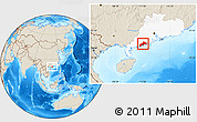 Shaded Relief Location Map of Yangjiang, highlighted parent region