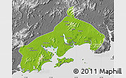 Physical Map of Yangjiang, desaturated