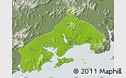 Physical Map of Yangjiang, semi-desaturated