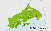 Physical Map of Yangjiang, single color outside