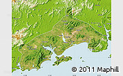Satellite Map of Yangjiang, physical outside