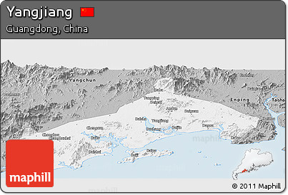 Gray Panoramic Map of Yangjiang