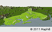 Physical Panoramic Map of Yangjiang, darken