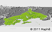 Physical Panoramic Map of Yangjiang, desaturated