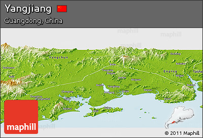 Physical Panoramic Map of Yangjiang
