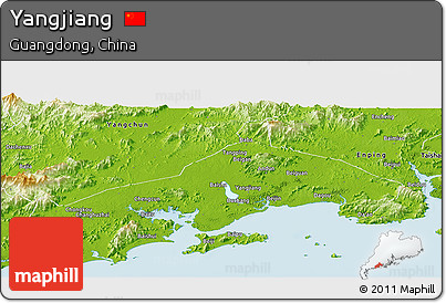 Physical Panoramic Map of Yangjiang