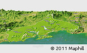Physical Panoramic Map of Yangjiang, satellite outside