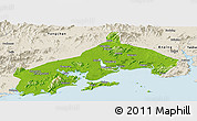 Physical Panoramic Map of Yangjiang, shaded relief outside