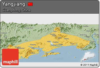 Savanna Style Panoramic Map of Yangjiang