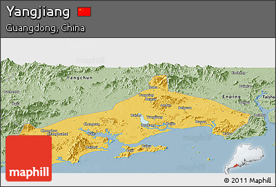 Savanna Style Panoramic Map of Yangjiang