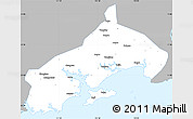 Gray Simple Map of Yangjiang, single color outside