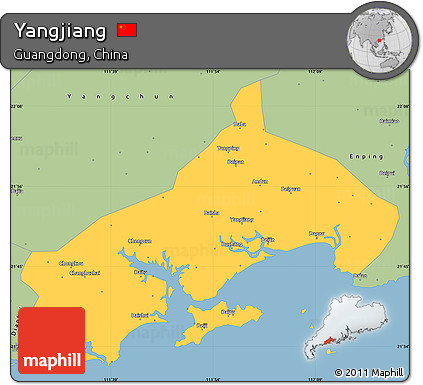 Savanna Style Simple Map of Yangjiang