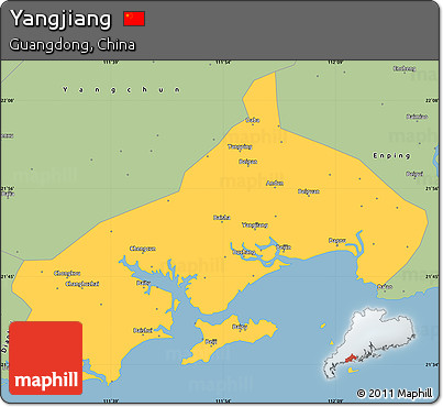 Savanna Style Simple Map of Yangjiang