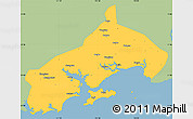 Savanna Style Simple Map of Yangjiang, single color outside
