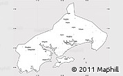 Silver Style Simple Map of Yangjiang, cropped outside