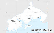 Silver Style Simple Map of Yangjiang, single color outside
