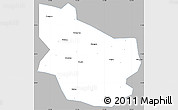 Gray Simple Map of Yunan, single color outside