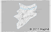 Gray 3D Map of Yunfu, single color outside