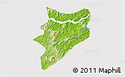 Physical 3D Map of Yunfu, cropped outside